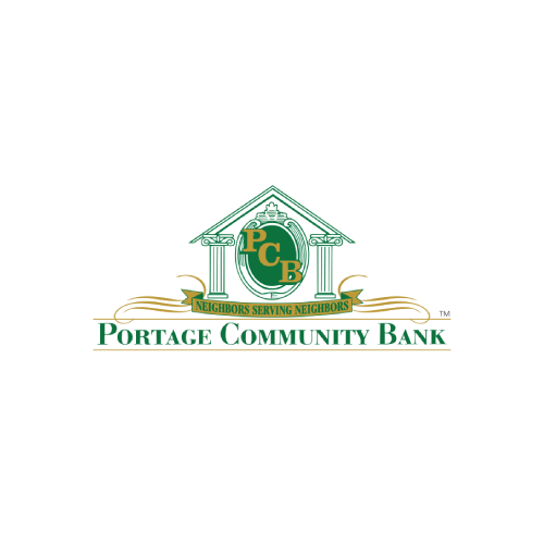 Portage Community Bank logo: Neighbors Serving Neighbors.